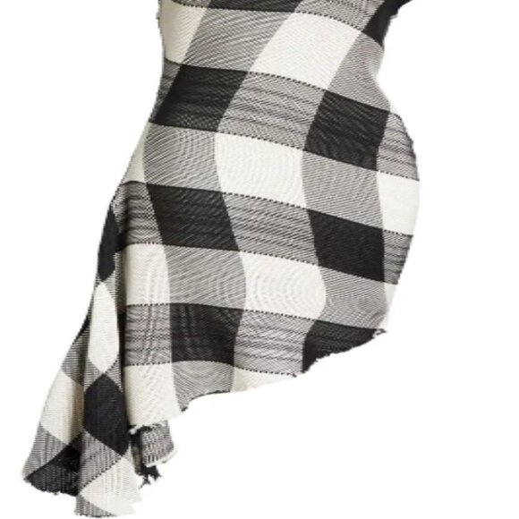Marques'Almeida Asymmetrical Gingham Sheath Dress - Picture 13 of 13
